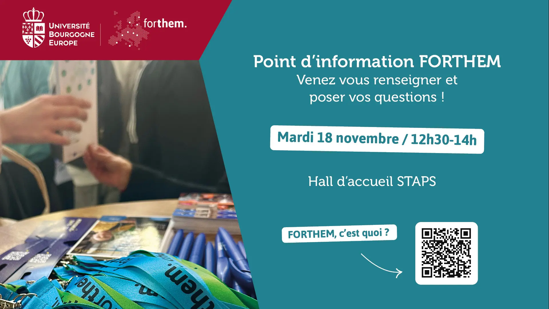 Point d’information Forthem – Mardi 18 Novembre à 12h30 – UFR STAPS