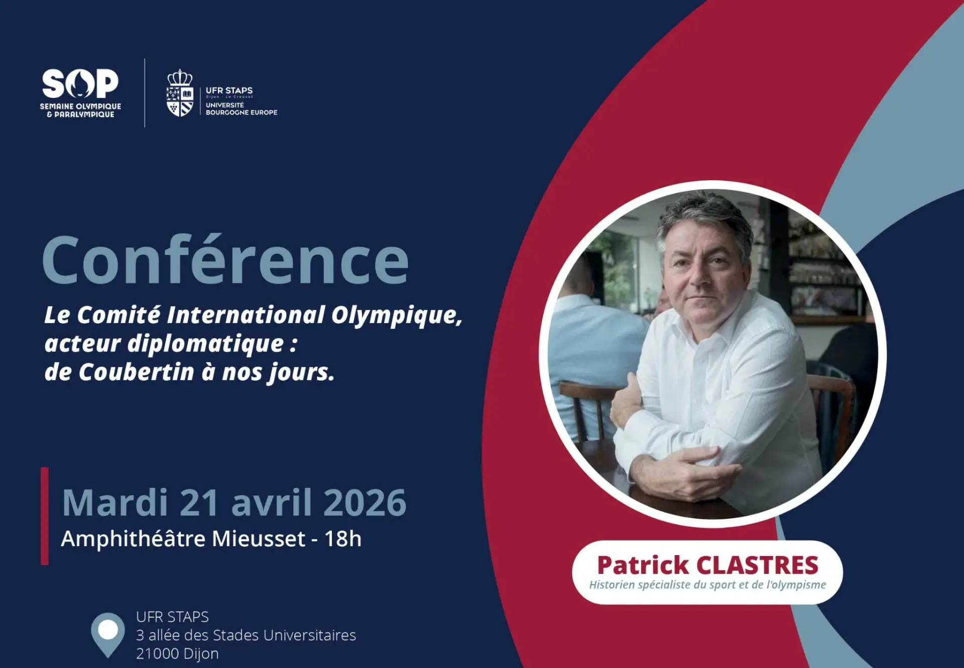 Talk by Patrick Clastres Tuesday, April 21, 2026, 6:00 p.m.